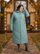 Пальто больших размеров с капюшоном, цвет зеленый в интернет-магазине Фабрики Тревери