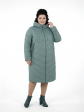 Пальто больших размеров с капюшоном, цвет зеленый в интернет-магазине Фабрики Тревери