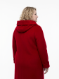 Пальто больших размеров с капюшоном, цвет бордовый в интернет-магазине Фабрики Тревери