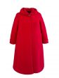 Пальто больших размеров с капюшоном, цвет красный в интернет-магазине Фабрики Тревери
