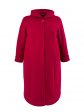 Пальто больших размеров с капюшоном, цвет бордовый в интернет-магазине Фабрики Тревери