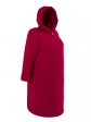 Пальто больших размеров с капюшоном, цвет бордовый в интернет-магазине Фабрики Тревери