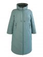 Пальто больших размеров с капюшоном, цвет зеленый в интернет-магазине Фабрики Тревери
