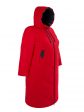 Пальто больших размеров с капюшоном, цвет красный в интернет-магазине Фабрики Тревери