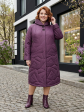Пальто больших размеров с капюшоном 158, цвет фиолетовый в интернет-магазине Фабрики Тревери
