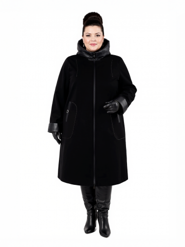 Пальто женское демисезонное, цвет черный в интернет-магазине Фабрики Тревери