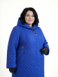 Пальто больших размеров с капюшоном 158, цвет голубой в интернет-магазине Фабрики Тревери