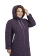Пальто больших размеров с капюшоном, цвет фиолетовый в интернет-магазине Фабрики Тревери