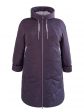 Пальто больших размеров с капюшоном, цвет фиолетовый в интернет-магазине Фабрики Тревери