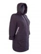 Пальто больших размеров с капюшоном, цвет фиолетовый в интернет-магазине Фабрики Тревери