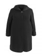 Пальто больших размеров с капюшоном 158, цвет черный в интернет-магазине Фабрики Тревери