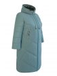 Пальто больших размеров с капюшоном, цвет зеленый в интернет-магазине Фабрики Тревери