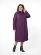 Пальто больших размеров с капюшоном, цвет фиолетовый в интернет-магазине Фабрики Тревери