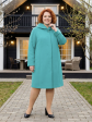 Пальто больших размеров с капюшоном, цвет зеленый в интернет-магазине Фабрики Тревери