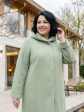 Пальто больших размеров с капюшоном 158, цвет зеленый в интернет-магазине Фабрики Тревери
