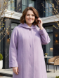 Пальто больших размеров с капюшоном, цвет сиреневый в интернет-магазине Фабрики Тревери