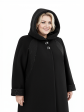 Пальто больших размеров с капюшоном, цвет черный в интернет-магазине Фабрики Тревери