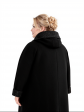 Пальто больших размеров с капюшоном, цвет черный в интернет-магазине Фабрики Тревери