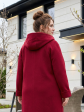 Пальто больших размеров с капюшоном 158, цвет бордовый в интернет-магазине Фабрики Тревери