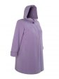 Пальто больших размеров с капюшоном, цвет сиреневый в интернет-магазине Фабрики Тревери
