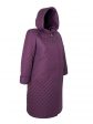 Пальто больших размеров с капюшоном, цвет фиолетовый в интернет-магазине Фабрики Тревери
