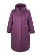Пальто больших размеров с капюшоном, цвет фиолетовый в интернет-магазине Фабрики Тревери