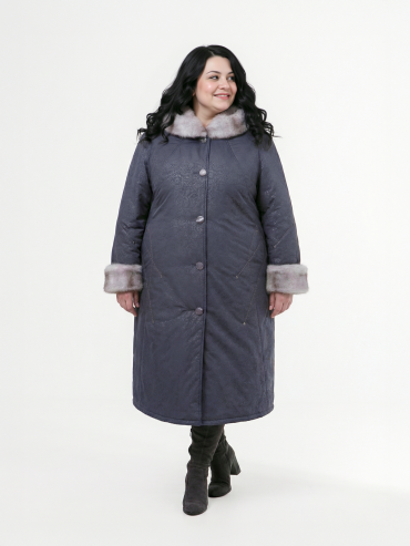 Пальто женское зимнее, цвет серый в интернет-магазине Фабрики Тревери