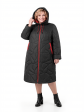 Пальто больших размеров с капюшоном, цвет черный в интернет-магазине Фабрики Тревери