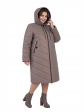 Пальто больших размеров с капюшоном 158, цвет коричневый в интернет-магазине Фабрики Тревери