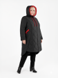 Пальто больших размеров с капюшоном, цвет черный в интернет-магазине Фабрики Тревери