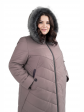 Пуховик больших размеров с капюшоном, цвет коричневый в интернет-магазине Фабрики Тревери