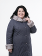 Пальто зимнее больших размеров, цвет серый в интернет-магазине Фабрики Тревери