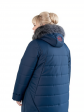 Пуховик больших размеров с капюшоном, цвет синий в интернет-магазине Фабрики Тревери