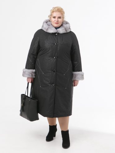 Пальто женское зимнее, цвет черный в интернет-магазине Фабрики Тревери