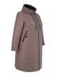 Пальто больших размеров с капюшоном 158, цвет коричневый в интернет-магазине Фабрики Тревери