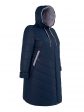 Пальто больших размеров с капюшоном 158, цвет синий в интернет-магазине Фабрики Тревери