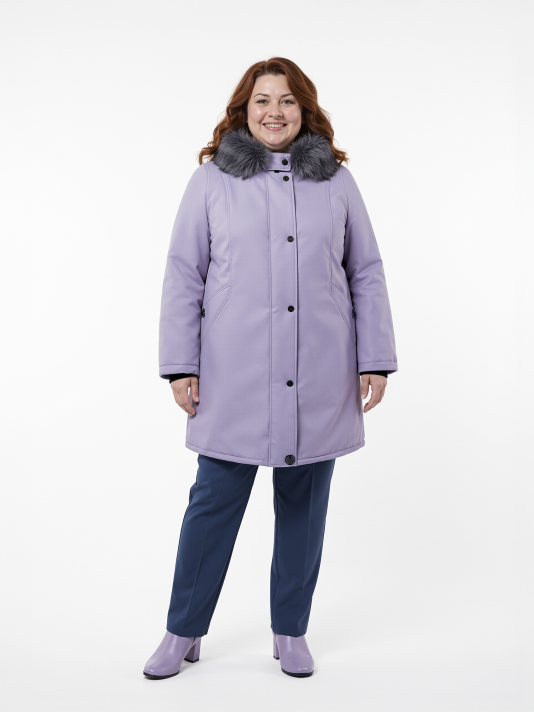 Фото модели 83854-2 — серый с синим Куртка зимняя больших размеров, цвет серый в интернет-магазине Фабрики Тревери