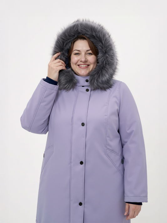 Куртка зимняя больших размеров, цвет серый в интернет-магазине Фабрики Тревери