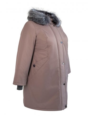 Интересная женская зимняя куртка, цвет коричневый в интернет-магазине Фабрики Тревери