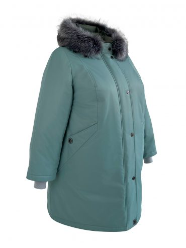 Интересная женская зимняя куртка, цвет зеленый в интернет-магазине Фабрики Тревери