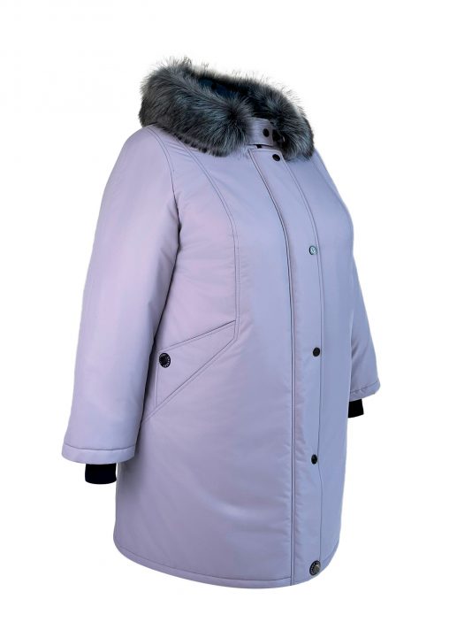 Интересная женская зимняя куртка, цвет серый в интернет-магазине Фабрики Тревери