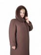 Пальто зимнее больших размеров, цвет коричневый в интернет-магазине Фабрики Тревери