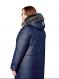 Пуховик больших размеров с капюшоном, цвет синий в интернет-магазине Фабрики Тревери