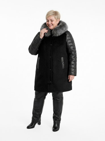 Куртка из драпа чернильного цвета, цвет черный в интернет-магазине Фабрики Тревери