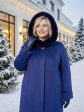 Зимнее женское пальто из драпа, цвет синий в интернет-магазине Фабрики Тревери