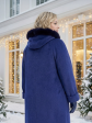 Зимнее женское пальто из драпа, цвет синий в интернет-магазине Фабрики Тревери