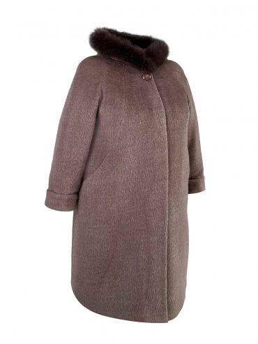 Зимнее женское пальто из драпа, цвет бежевый в интернет-магазине Фабрики Тревери