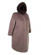 Пальто зимнее больших размеров, цвет бежевый в интернет-магазине Фабрики Тревери