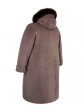 Пальто зимнее больших размеров, цвет бежевый в интернет-магазине Фабрики Тревери