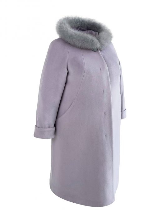 Пальто зимнее больших размеров, цвет серый в интернет-магазине Фабрики Тревери